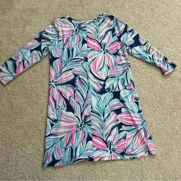 Lilly Pulitzer 3/4 Long Sleeve Amina Multi Neon Print Dress Wm Size Small 29457 - Picture 14 of 15